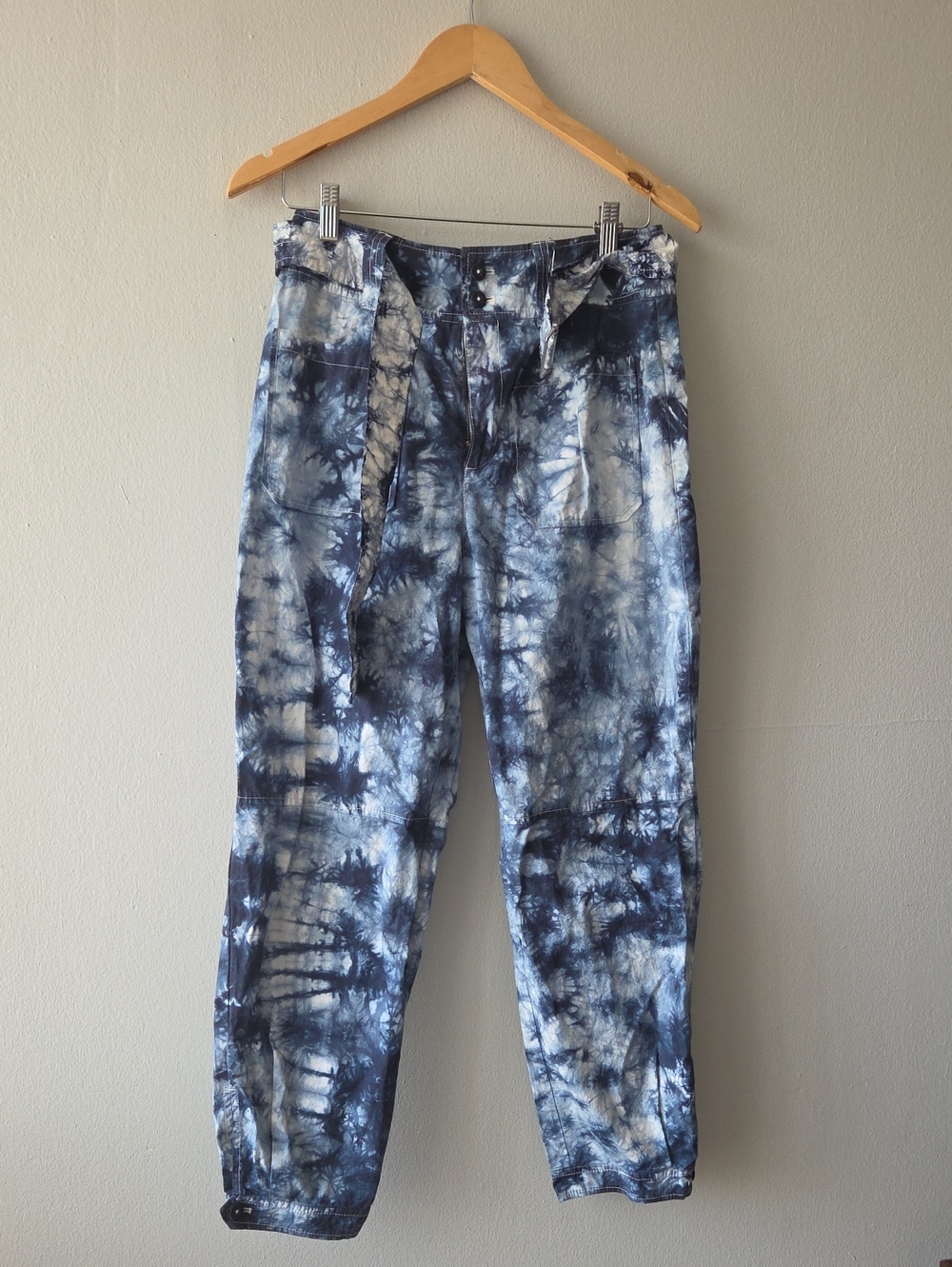 Tie-Dye Navy Boyfriend Pants for Women